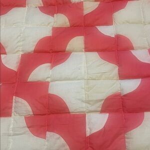 Pink and White Geometric Quilt